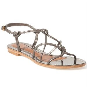 Leifsdottir Metallic Gray Sandals